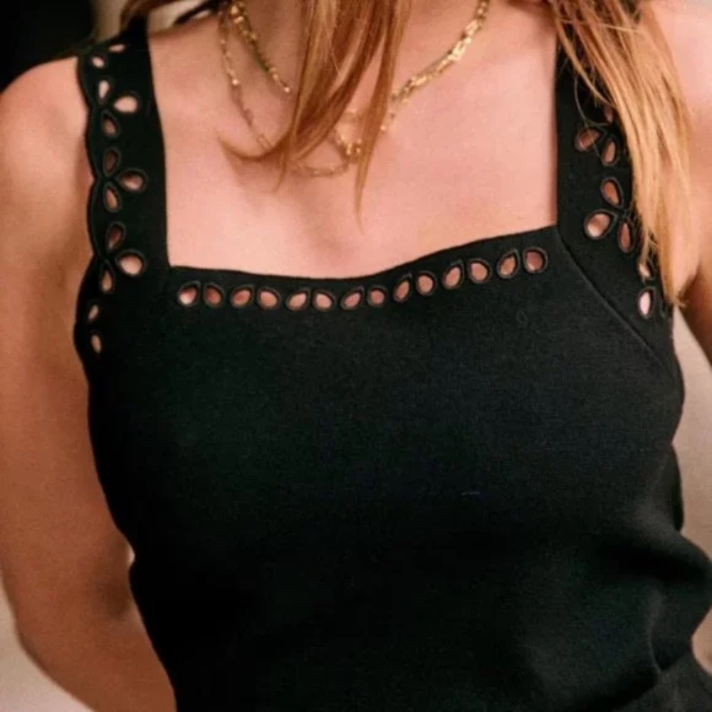 Sezane Mélisse Top Black - Size XS